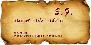 Stumpf Flórián névjegykártya